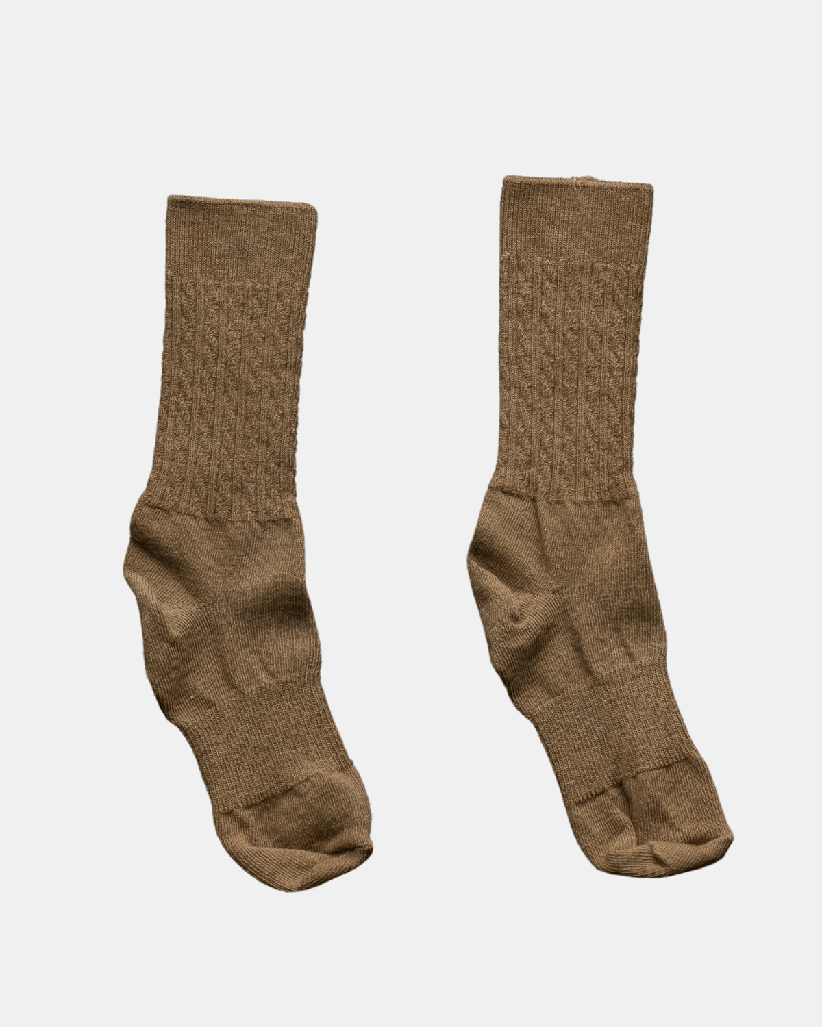 Mohair Wool Cable Knit Crew Sock (+4 colors)